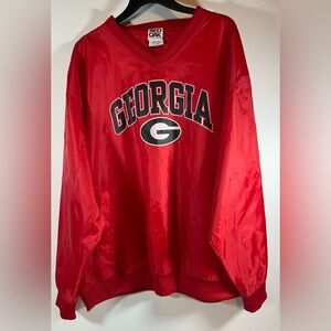 Red Oak Georgia Bulldogs NCAA Lightweight V Neck Pullover Jacket Size XL